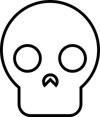 Minimal White Skull Black Outline