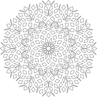 Dodecagon Flower Reignited Black Expanded Outlines