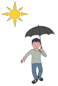 Boy with Sun Umbrella