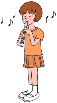 Girl playing the flute