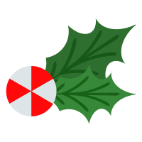 Flat Candy Mint Holly Leaves Decorative Element