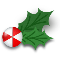 Shaded Candy Mint Holly Leaves Decorative Element