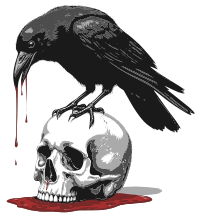 Raven on Skull - Colour Remix