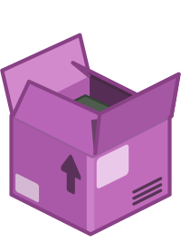 purple opened box