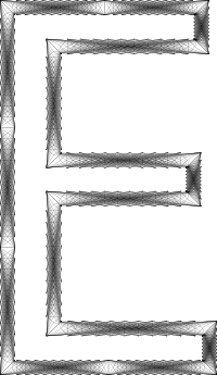 Geometry Wireframe Alphabet E