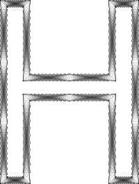 Geometry Wireframe Alphabet H