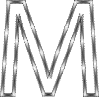Geometry Wireframe Alphabet M