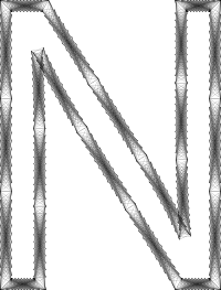 Geometry Wireframe Alphabet N