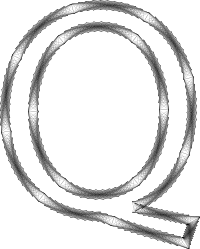 Geometry Wireframe Alphabet Q
