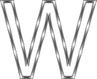 Geometry Wireframe Alphabet W