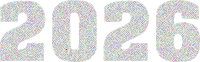 2026 Typography Triangular Line Art Colorful