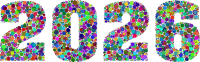 2026 Typography Circles Colorful