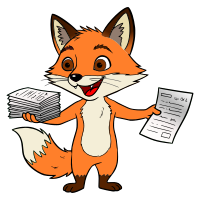 Little fox with worksheets
