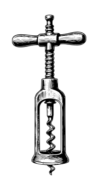 Corkscrew in Japanese Line Ink Style