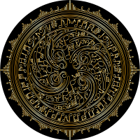 Music Design By Geralt Vectorized Gold Line Art