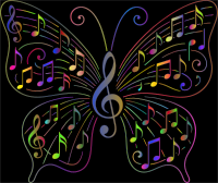 Music Butterfly Vectorized Polyprismatic