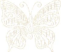 Music Butterfly Vectorized Line Art Gold 2 No BG