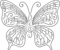 Music Butterfly Vectorized Dots
