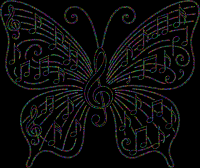 Music Butterfly Vectorized Dots Colorful