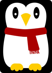 Penguin with red scarf