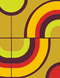 Remix vintage 70's colors wallpaper inspired by the French painter Delaunay 