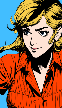 Retro woman in frame remix