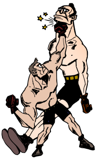 Boxer Smacks Another Boxer - Colour
