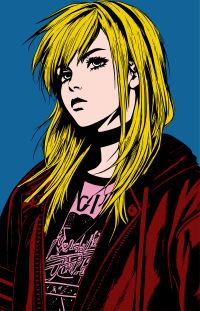 Grunge woman portrait remix
