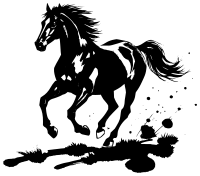 Running horse with terrain