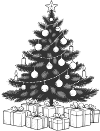 Christmas Tree grayscale