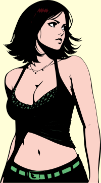 Woman looking over shoulder remix
