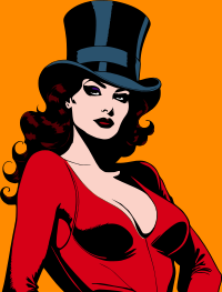 Woman in top hat remix