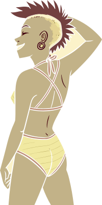 Woman in mohawk