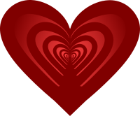 Red hearts shapes in heart