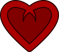 Red heart frame with red middle