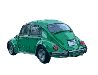 Green VW Bug