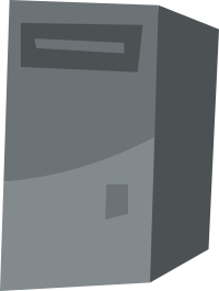 Black Modern Gaming PC Computer Case Icon
