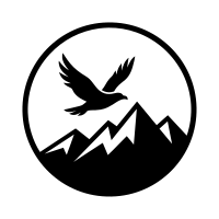 Bird flying Over Mountains Logo (SVGAI)