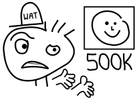 Weirded Out Cartoon Face Pointing Out a Simple Picture With A Big Number