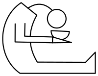 Minimal Person Sitting Bent Over Bowl in Hands