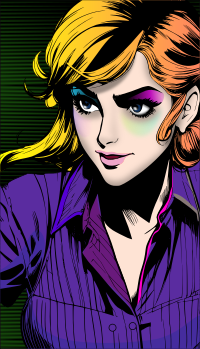 Retro woman in frame SHADOWS REMIX