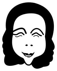 Suffering Lady Head Chinese Cartoon