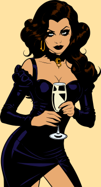Goth woman with champagne remix