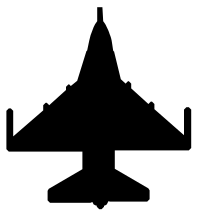 Military fighter plane symbol