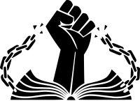 Banned books protest fist