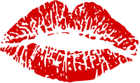 Red lips lipstick mark kiss love