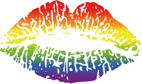 LGBTQ+ pride rainbow lips