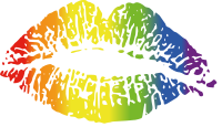 LGBTQ+ Pride rainbow lips vertical