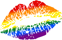 LGBTQ+ pride flirty lips rainbow colors