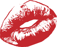 Red sexy lips kissing